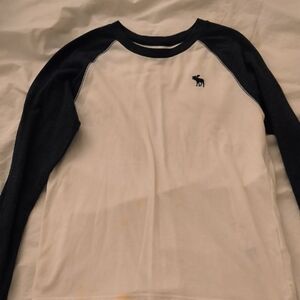 Navy and White Long Sleeve Shirt